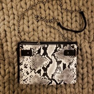 Animal print leather handbag